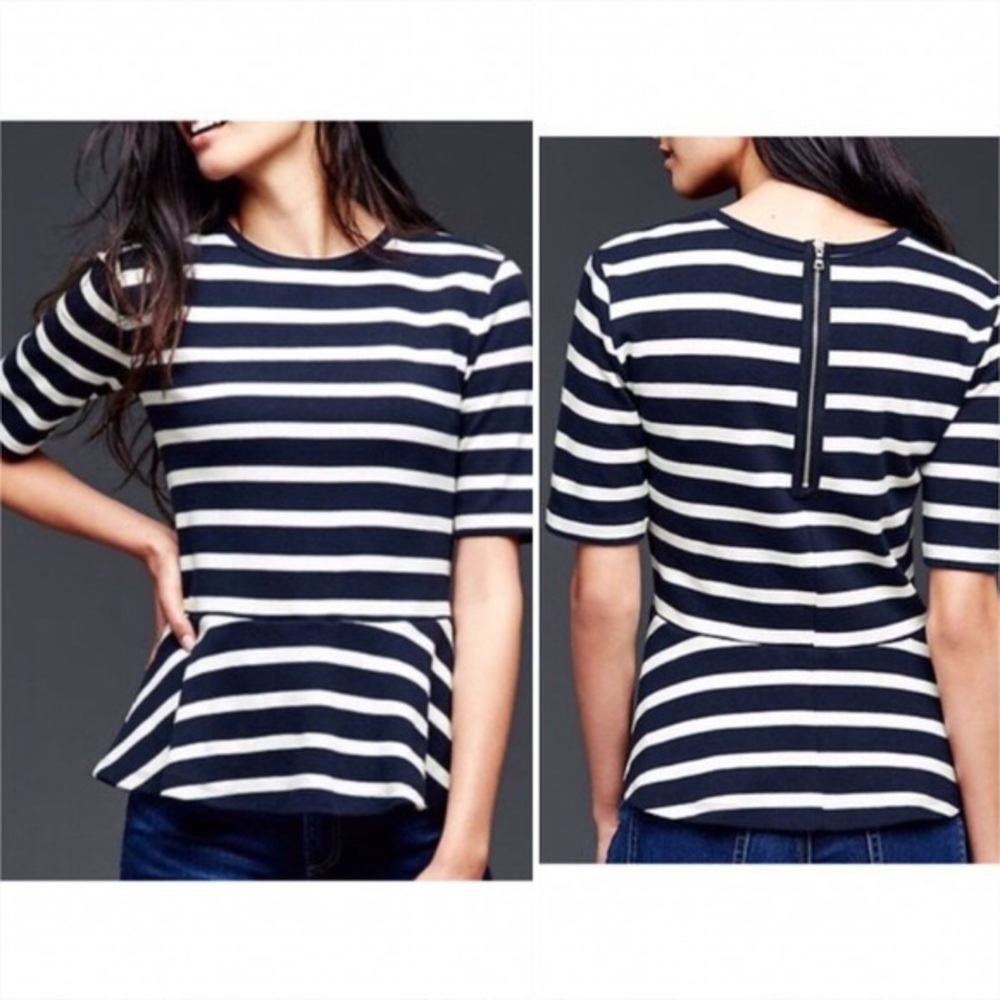 🛍 GAP striped peplum top